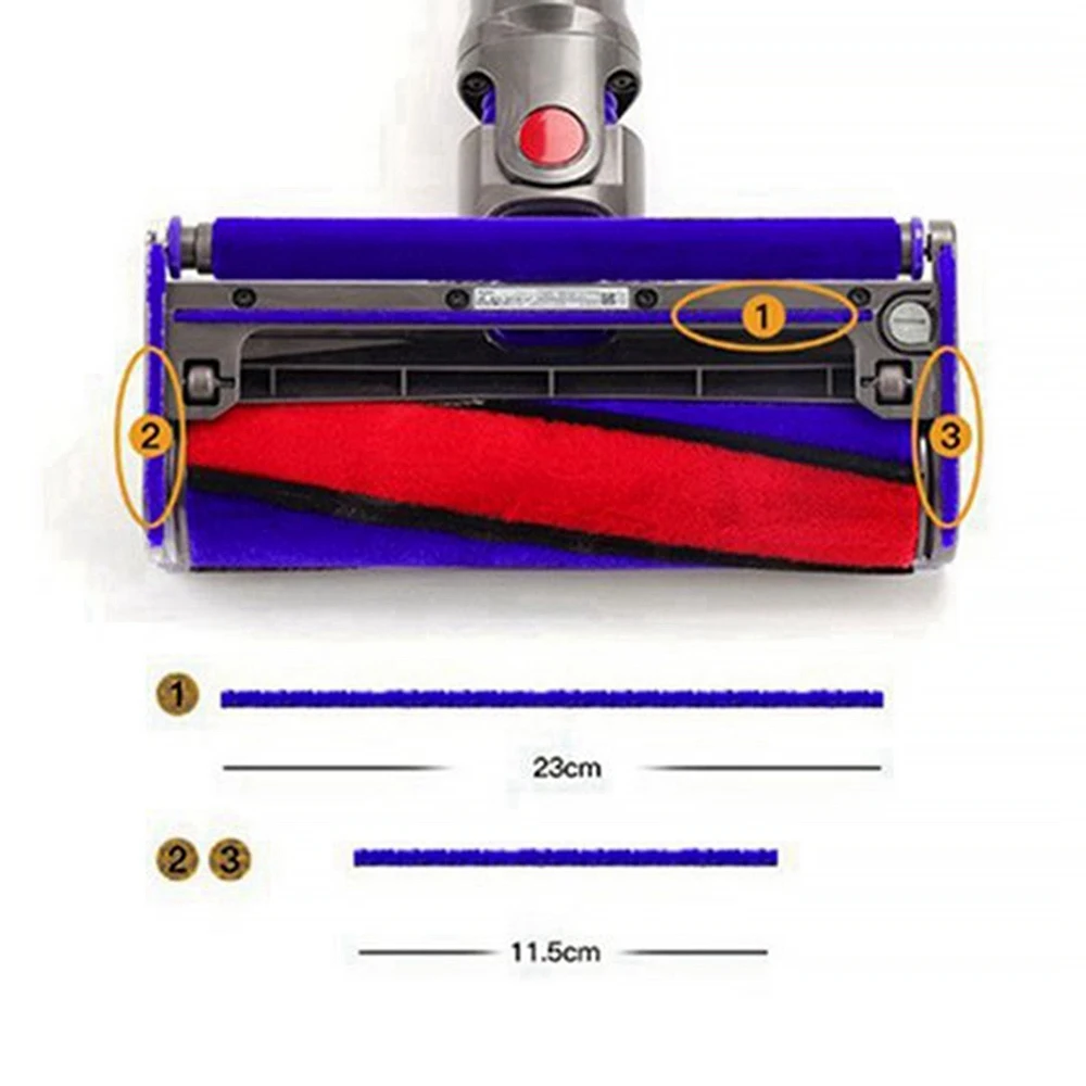شرائط قطيفة ناعمة لمكنسة Dyson الكهربائية ، رأس بكرة مع مفك براغي ، قطعة بديلة ، V6 ، V7 ، V8 ، V10 ، V11 ، 7