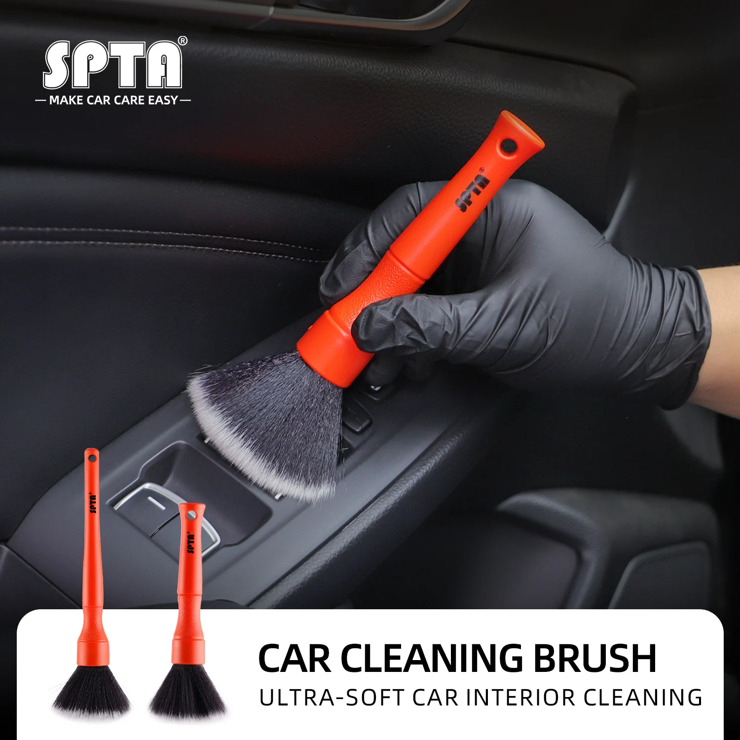 (Single Sale) SPTA Ultra-Soft Detailing Brush Super Soft Auto Interior Clean Tool Synthetic Bristle Car Dash Duster