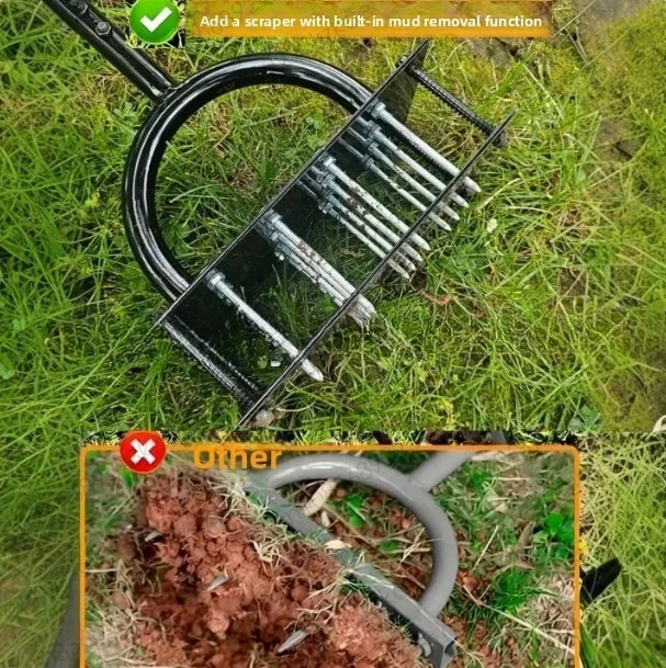 Lawn Coring Aerator Manual Grass Spiker Soil Loosening Tool for Garden Care