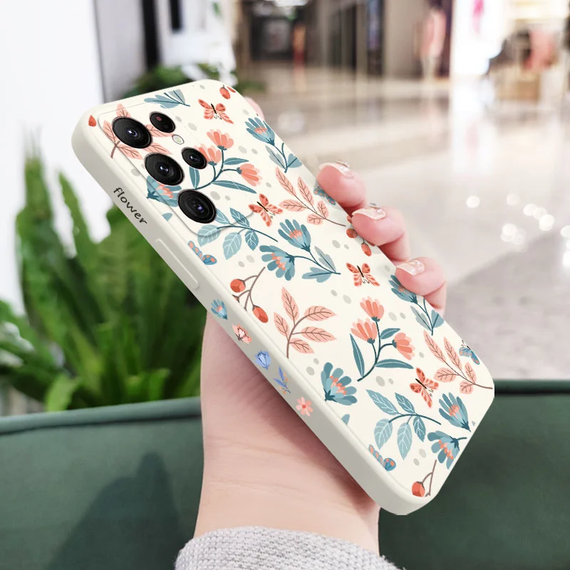 Romantic Garden Phone Case For Samsung Galaxy S24 S23 S22 S21 S20 Ultra Plus FE S10 S9 S10E Note 20 ultra 10 9 Plus Cover