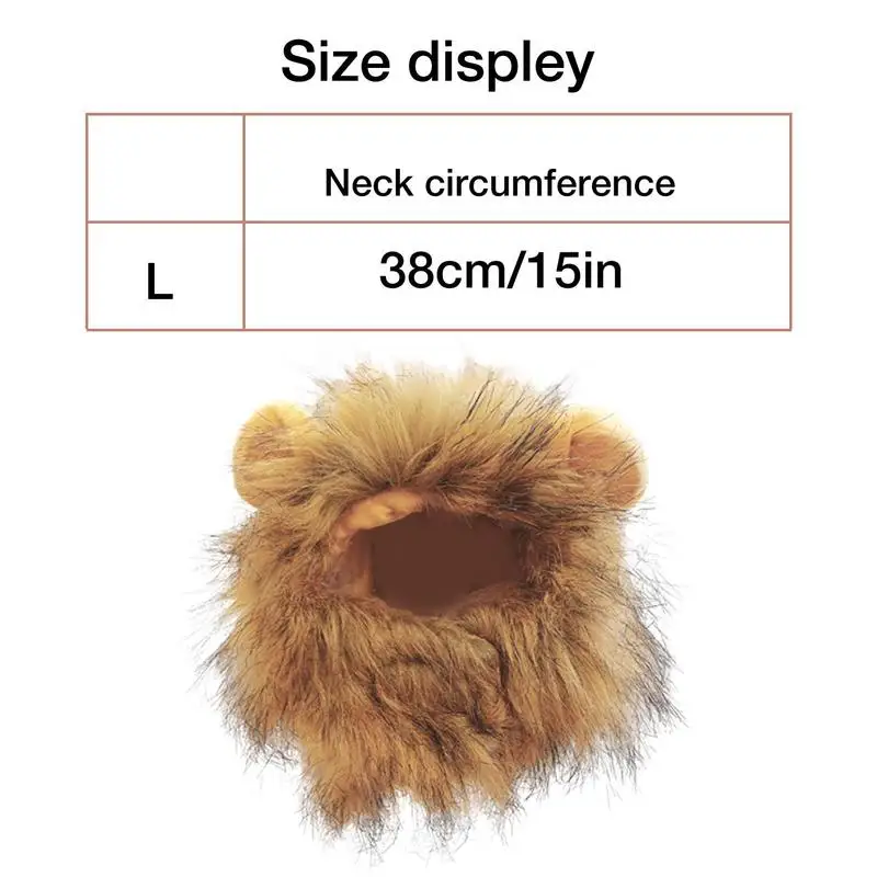 Lion Mane Wig for Dog and Cat Costume Pet Halloween Costume Cat Lion Mane Wig Halloween Outfit Small Lion Hat Pet Supplies