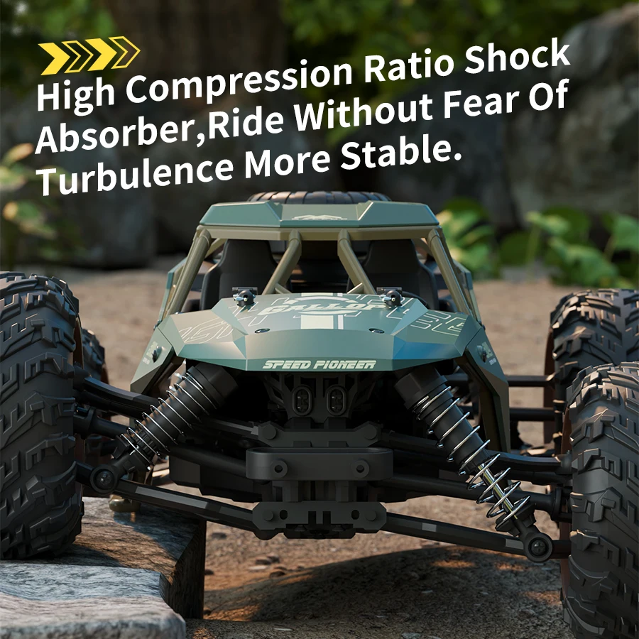 HW8809 1/16 RC Offroad 4x4 auto - 35 km/u Hoge snelheid 4WD elektrisch op afstand bestuurbaar speelgoed met LED-koplampen voor kindercadeaus