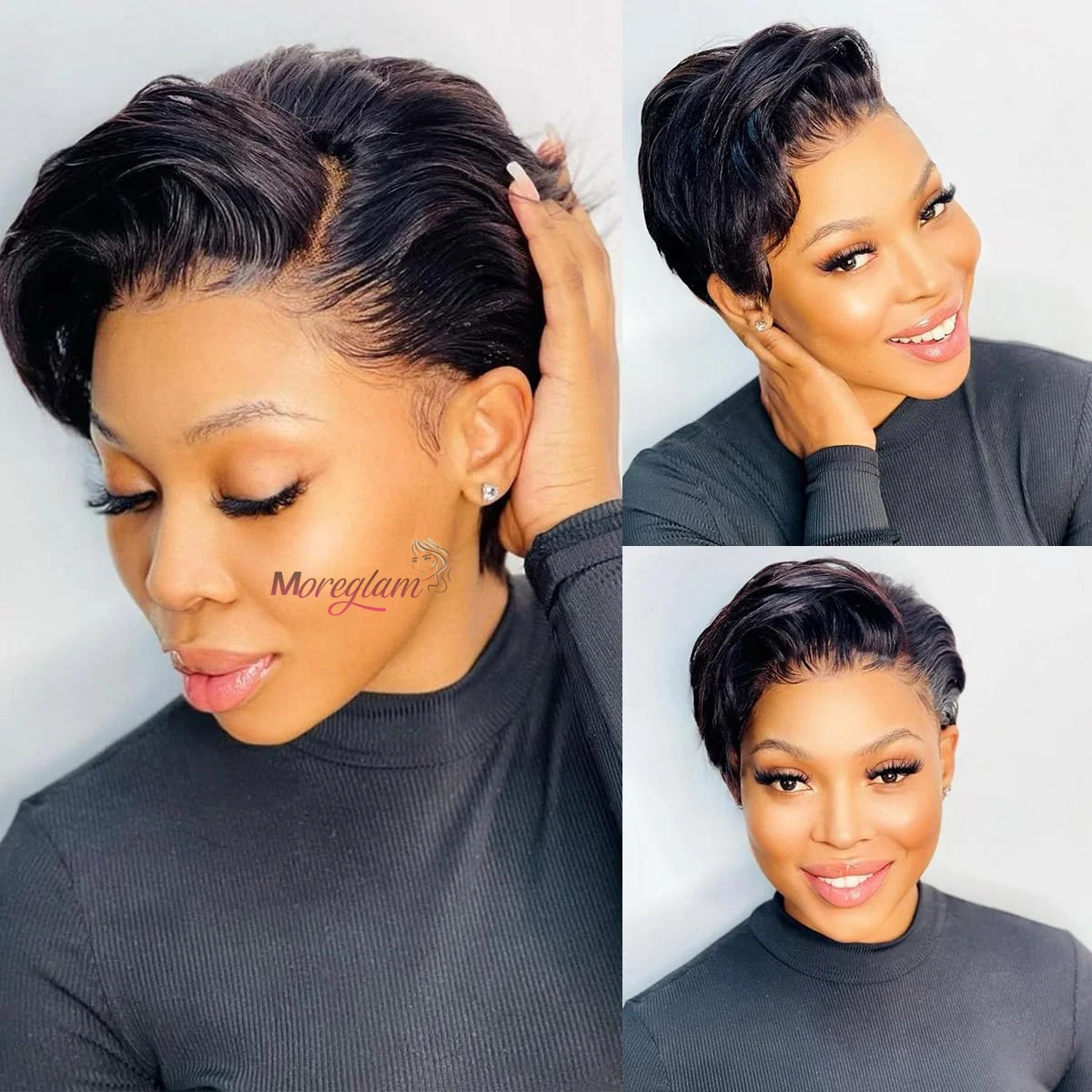 99JPixie Cut 13x4 Transparente Lace-Front-Perücken für Frauen, kurze Bob-Perücke, Inidan, vorgezupfte Lace-Frontal-Perücke aus Echthaar, 200 Dichte – Detail 37
