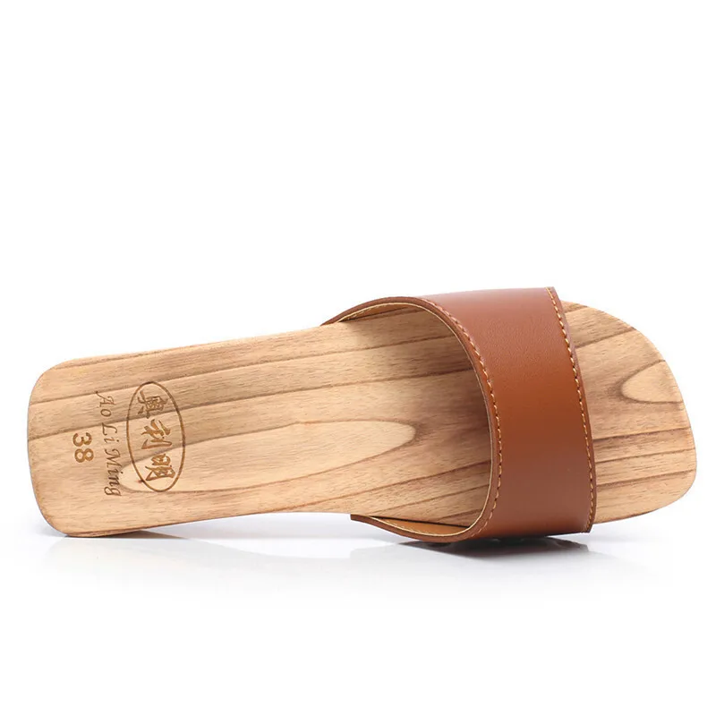 Vrouwen Houten Slippers Zomer Japanse Houten Geta Dames Platte Klompen Dames Dikke Zool Sandalen