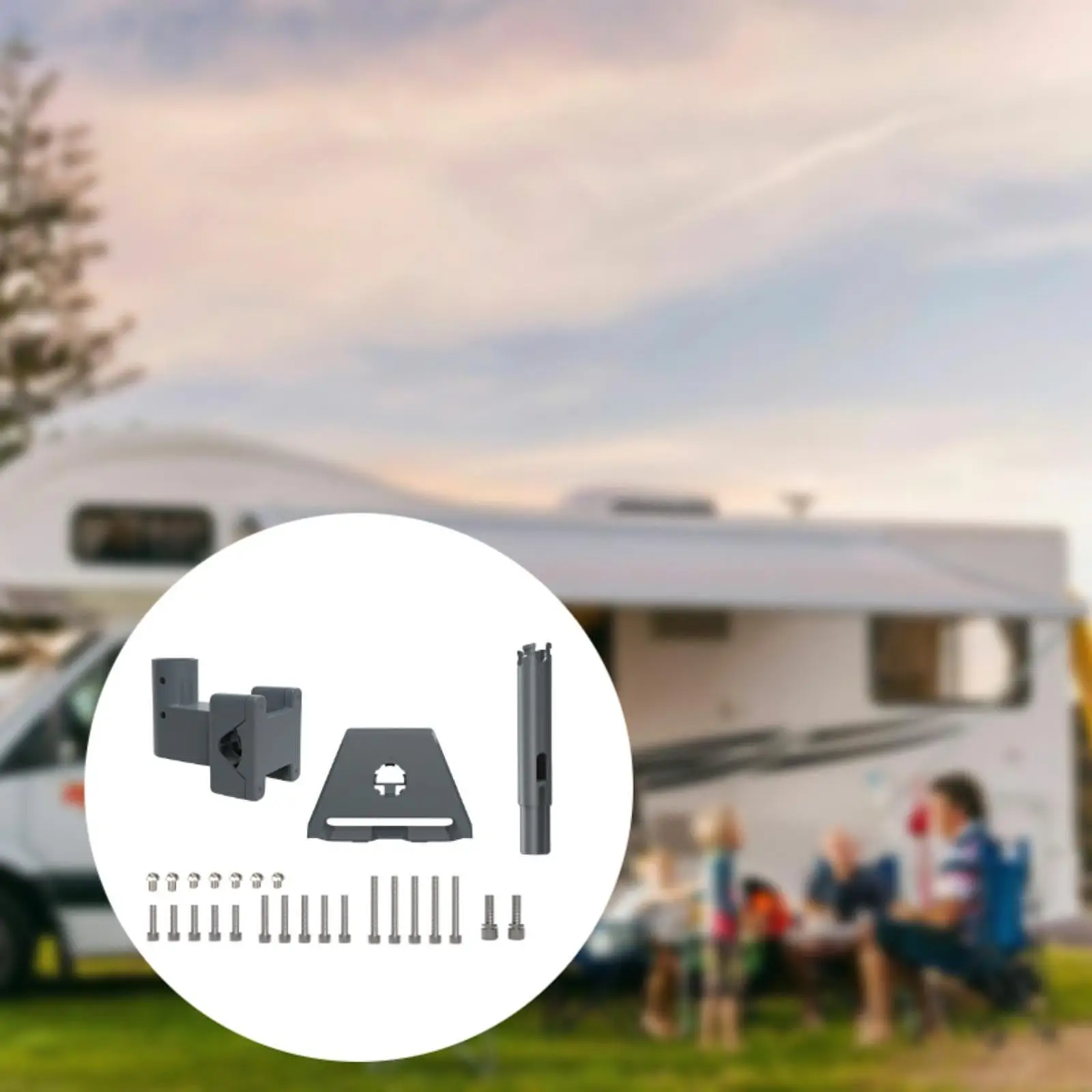 

RV Roof Clamp Mount Bracket Set Fits 20-50mm Pipe for Utility Poles Simple Assembly Sturdy Portable Lightweight Accessories