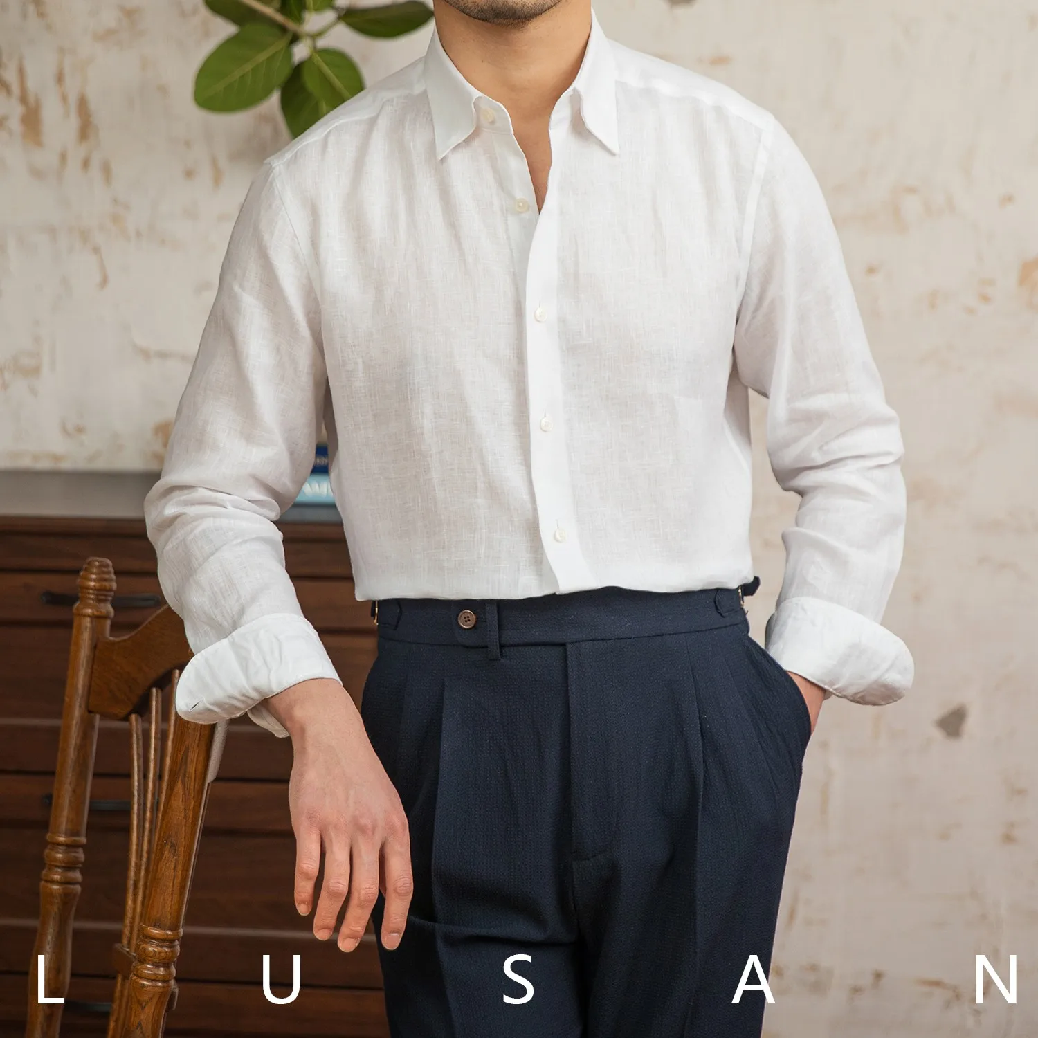 NONE Long Sleeve Linen Shirt 5