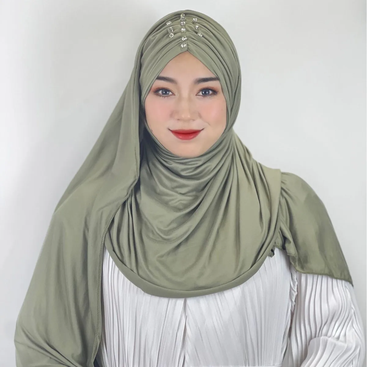 Moslim Instant Sjaal Zachte Hijab Tulband Jersey Hijaabs Voor Vrouw Islamitische Arabische Hoofddoek Wrap Sjaal Pull On Ready Sjaals Mujer