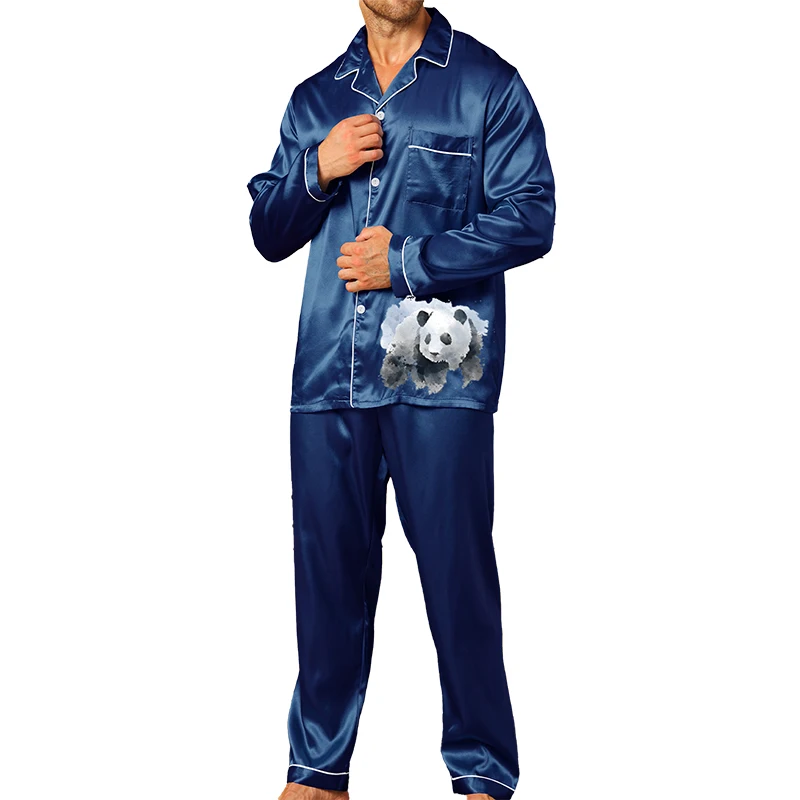 Pijama de manga larga para hombre ropa bonita para el hogar de hielo cárdigan Delgado informal para primavera y otoño puede usar dos trajes