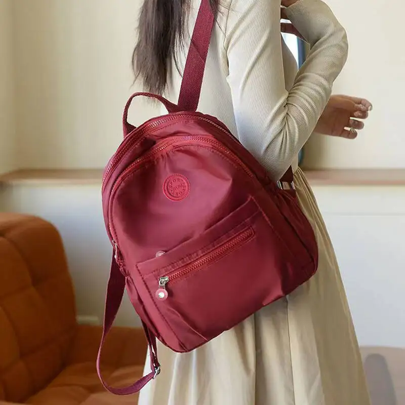 New Korean Style Small Ladies Multi-Color Backpack with round Logo Design Fashionable Women's Shoulder Bag in Various Colors