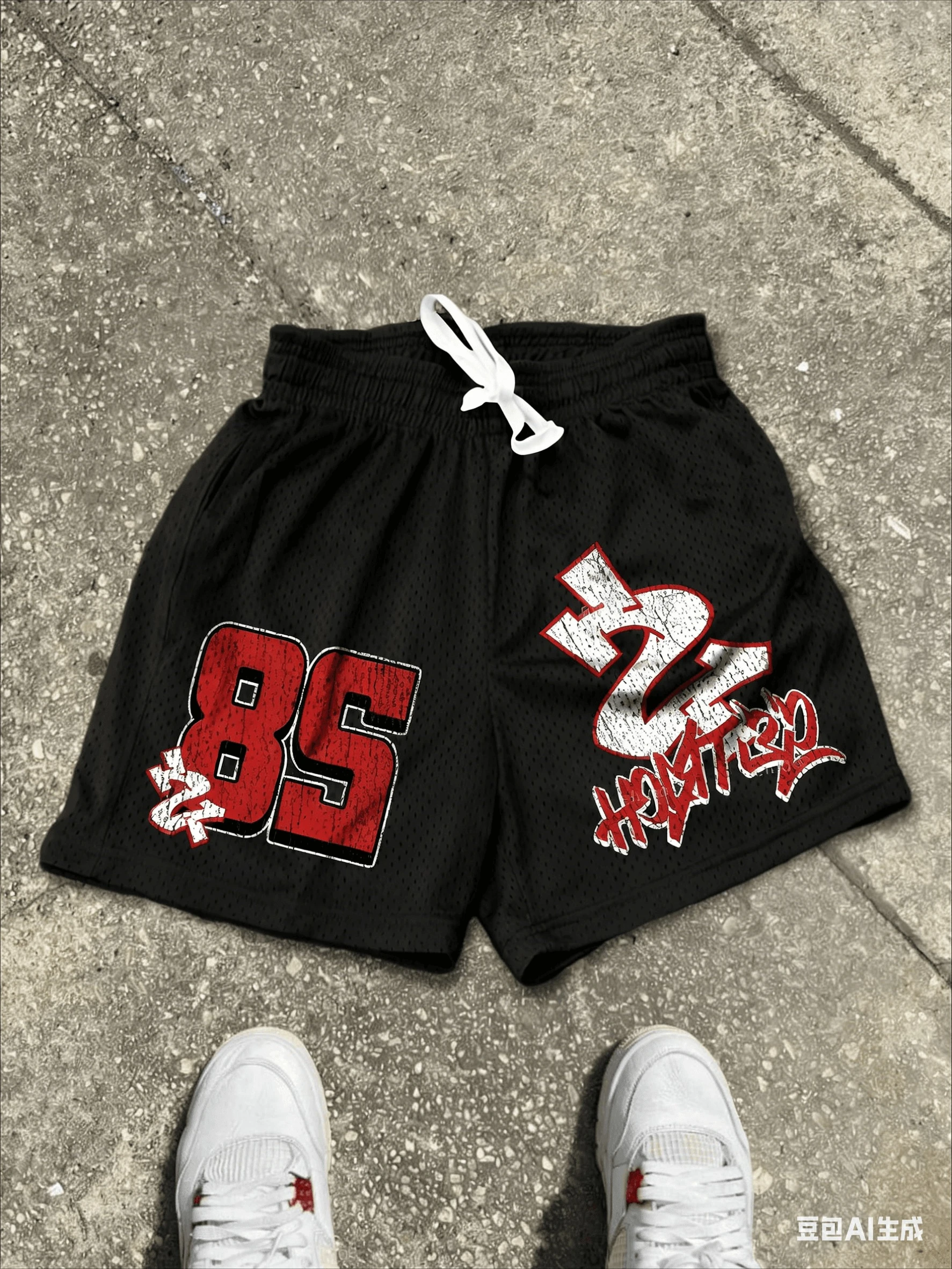 Summer Sport Training Breathable Fashionable Shorts Fun Text No.28 Graphic Print Shorts Streetwear Fashion Casual Shorts Moto