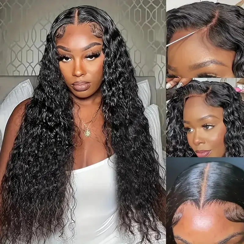 Rosabeauty Deep Wave 13x4 250% Density HD Lace Front Human Hair Wigs 5X5 Preplucked Glueless Ready To Go Curly Wig 40 Inches