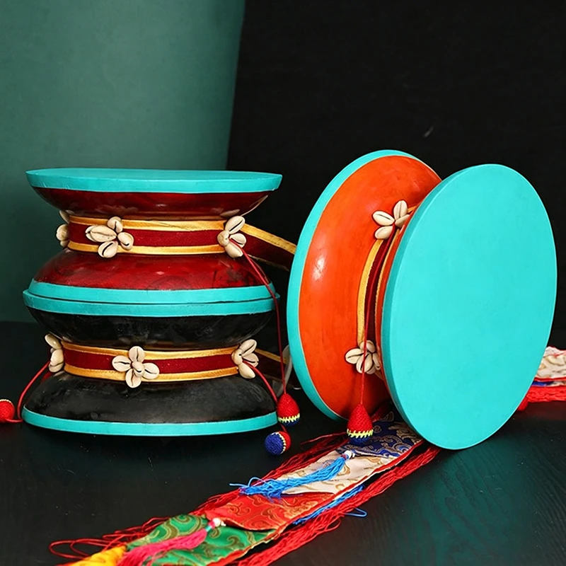 Handmade Tibetan Hand Drum Sound Healing Meditation Gabala Drums Professional Performance Tambourine Buddhism Musical Instrument