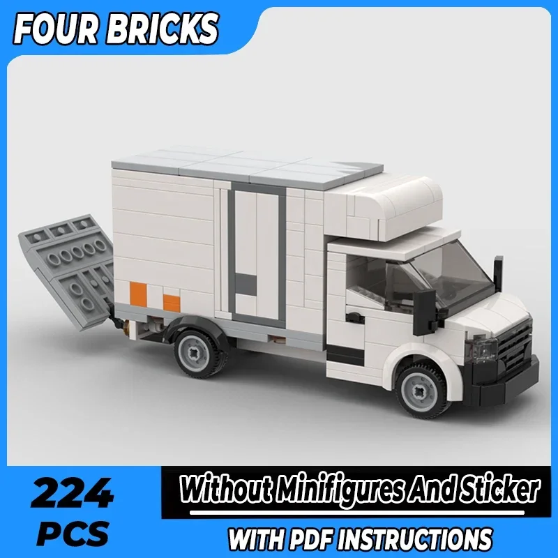 

Moc Building Bricks City Car Model Urban Refit Refrigerated Van Technology Modular Blocks Gifts Christmas Toys DIY Sets Assembly