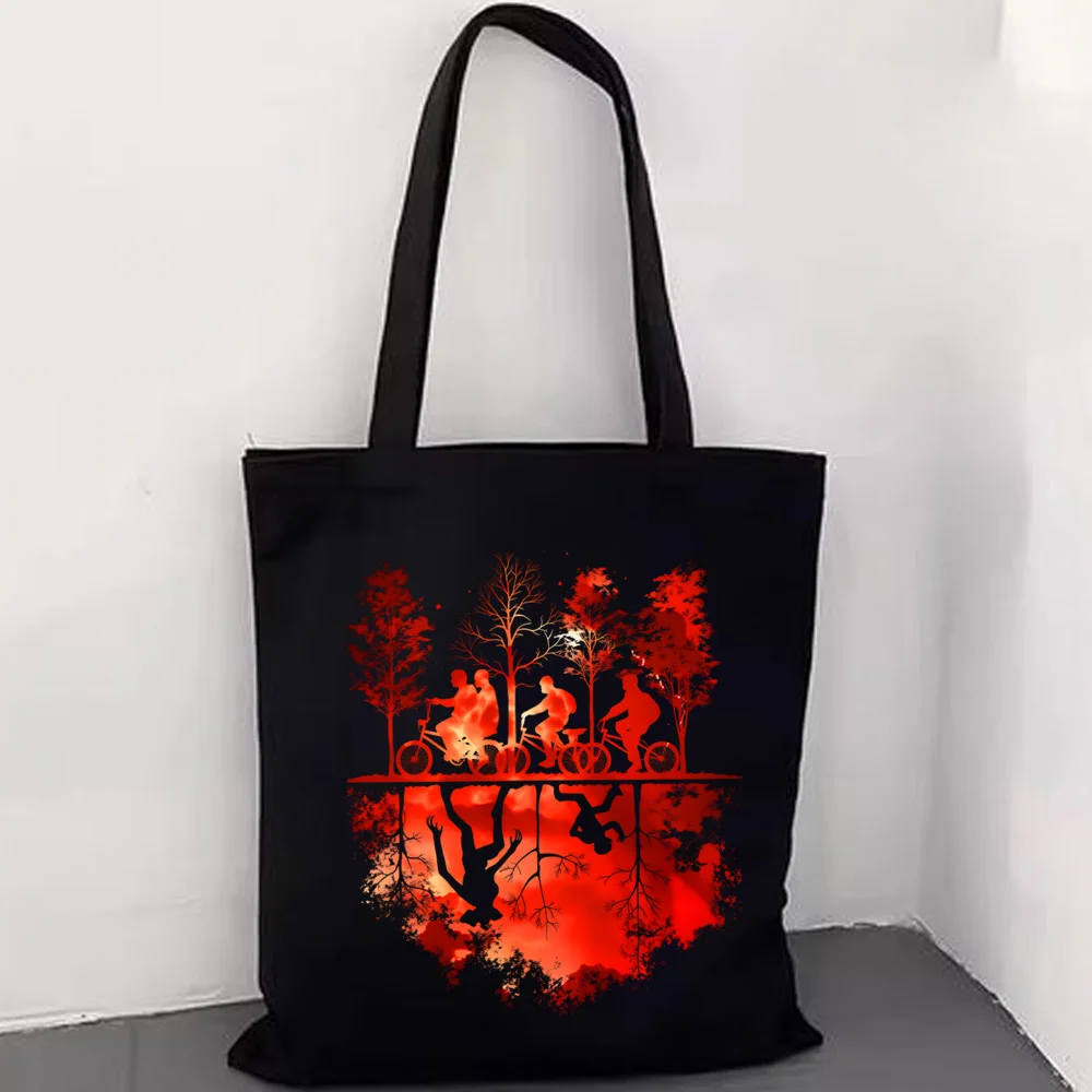 Hawkins Shopping Bag Eco Canvas Recycle Bag Tote Upside Down Grocery Demogorgon Cotton Bag Ecobag Tote Grab