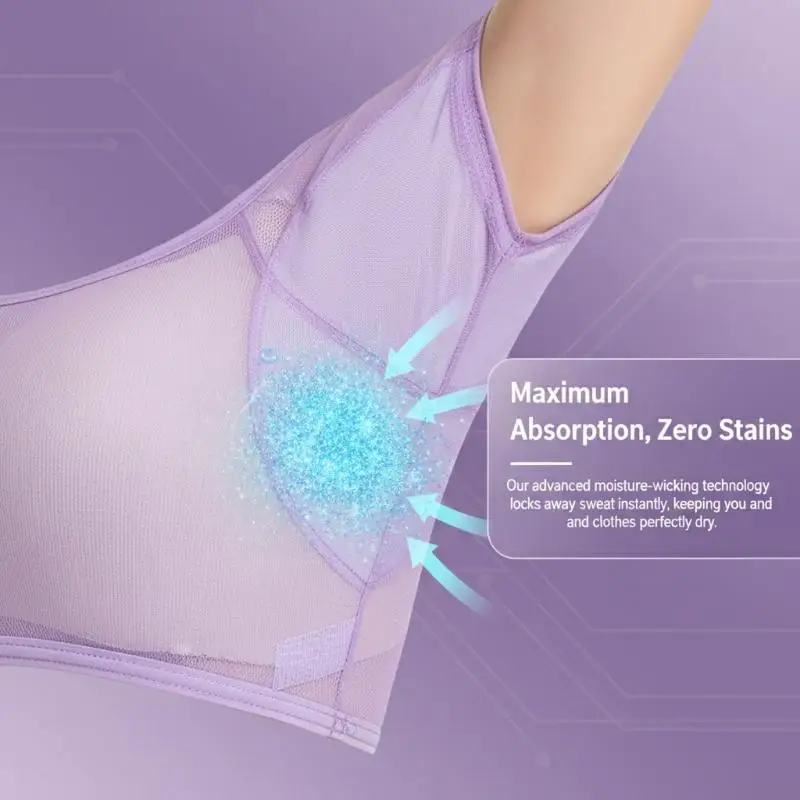 

Invisible Underarm Sweat Protection Womens Mesh Tshirt Absorbent Pad For Summer Fitness Travel And Casual Occasions