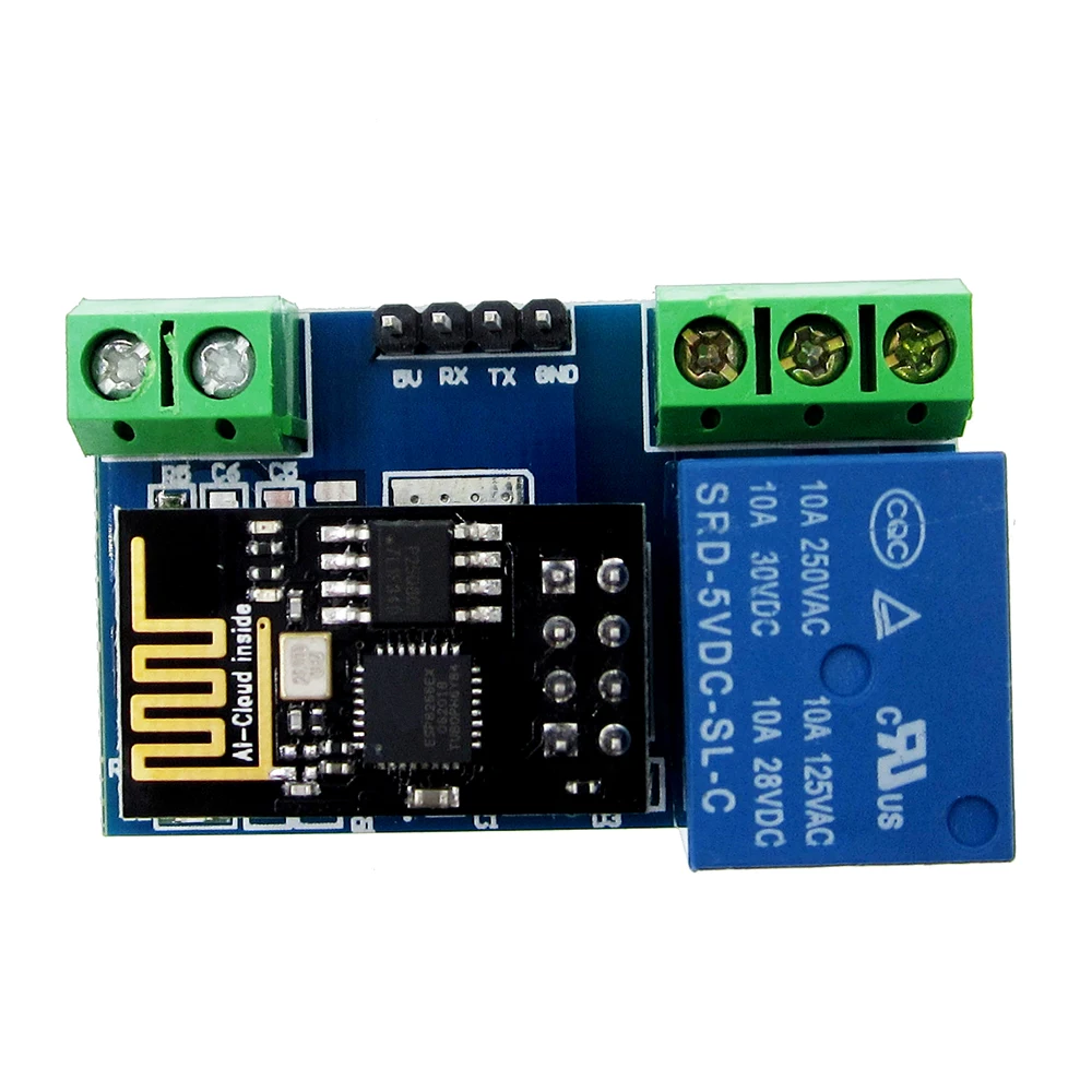 1pcs ESP8266 Esp01 ESP-01 Network Wireless WIFI Relay Module Internet Of Things IOT APP Controller Adapter Board 5V 10A DC 250V
