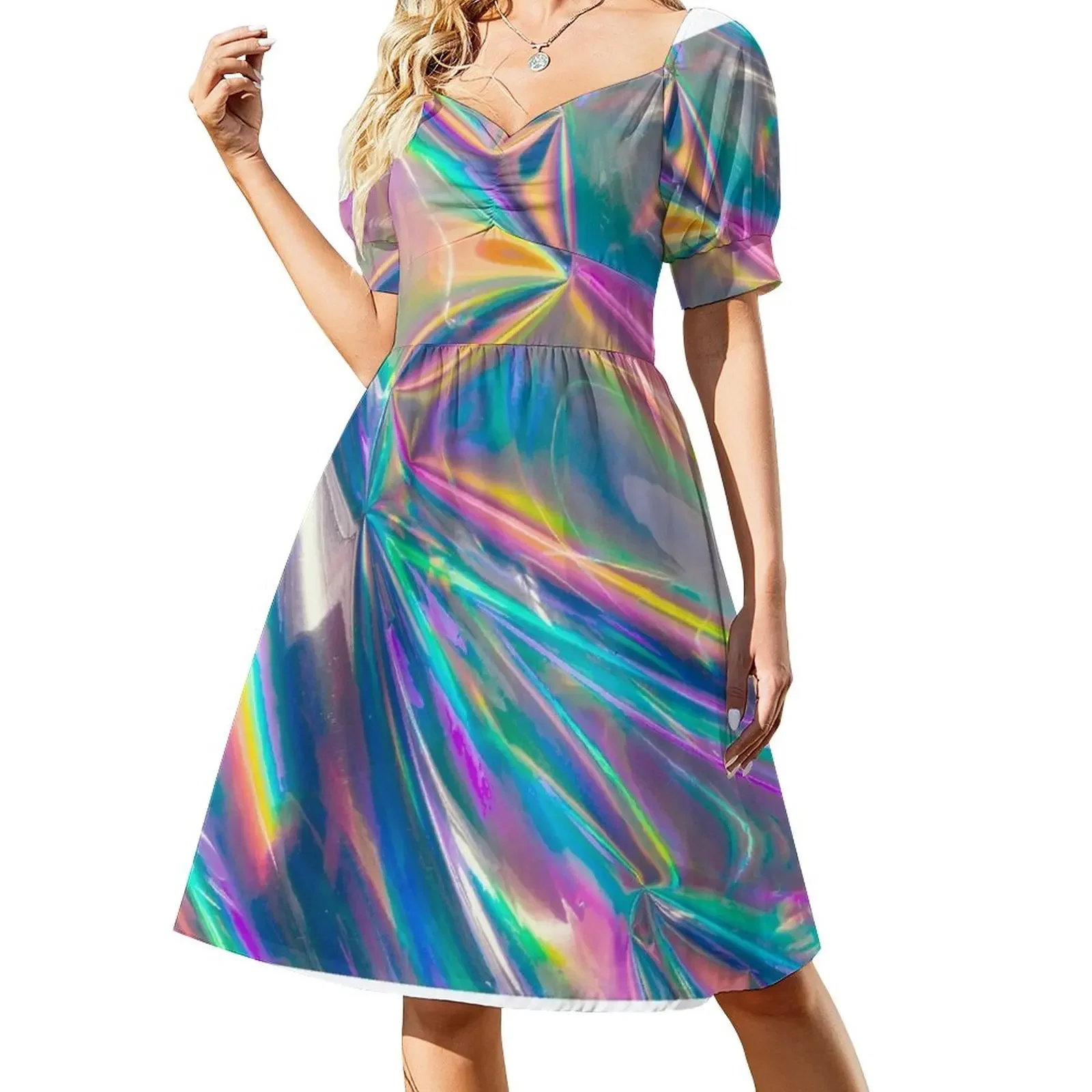 

holographic Short-Sleeved Dress Dance dresses dresses for special events