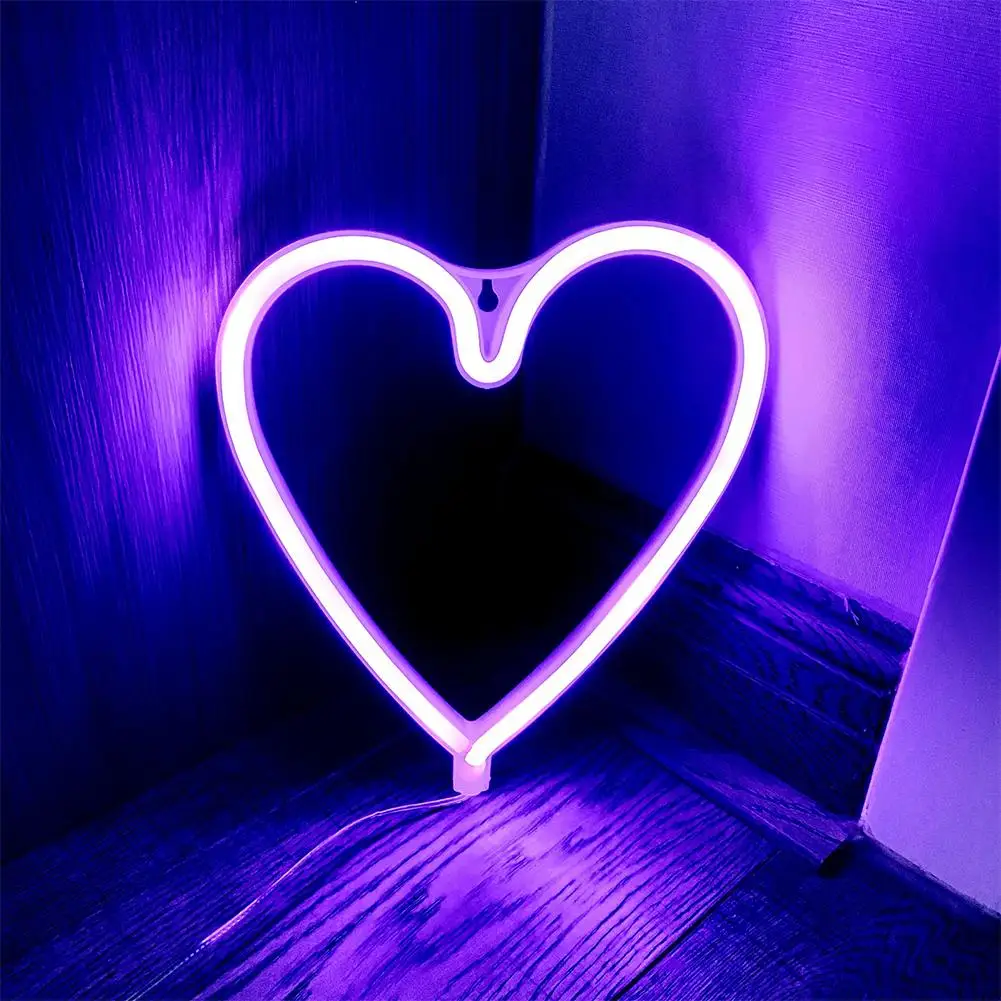 5V Led Neon Light Love Shape Night Light For Wedding Party Proposal Birthday Confession Scene Atmosphere Layout Decoration Lamp