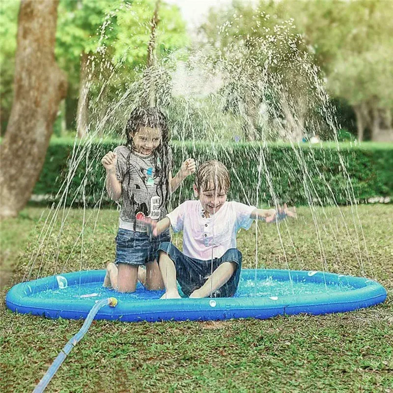 PVC Water Spray Pad Summer Dog Toys Pet Kids Outdoor Swimming Pool Splash Sprinkler Mat Lawn Beach Interactive Play Water Tools