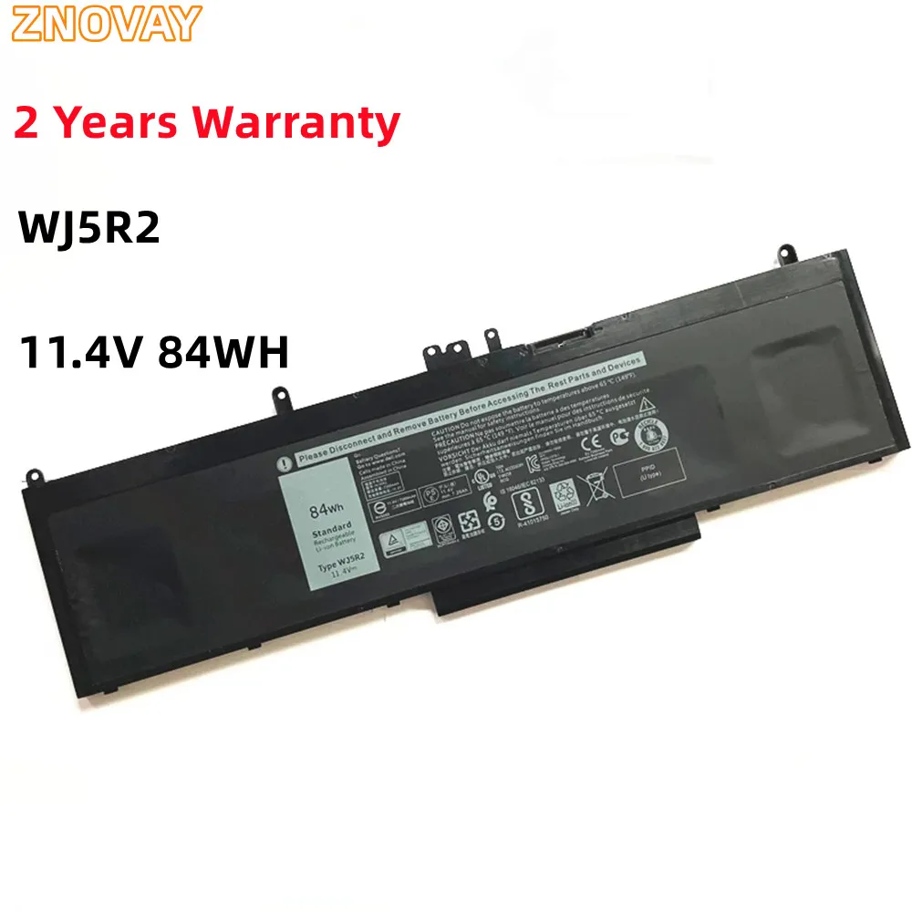 

ZNOVAY New WJ5R2 11.4V 7600mAh/84Wh Laptop Battery WJ5R2 4F5YV For Dell Precision 3510 Tablet