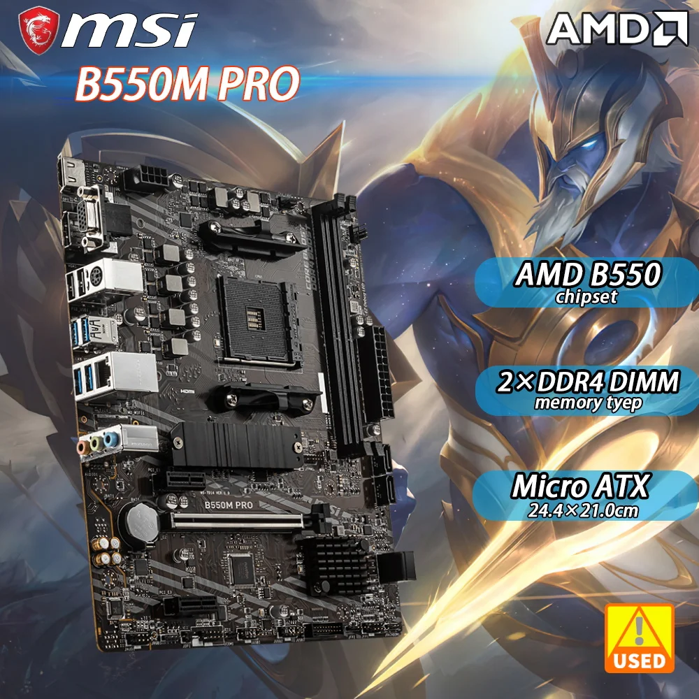 B550 Motherboard MSI B550M PRO Supports Ryzen 5 5600G 5600/Ryzen 7 5700x3d 5800x3d 5700x 5800x 3800x/Ryzen 9 5900 5900X 5950X