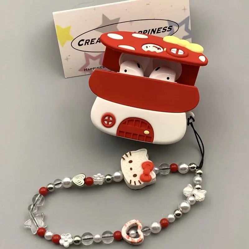 Nova hello kitty dos desenhos animados kt gato bluetooth fone de ouvido sem fio caso 1/2 geração airpods4 fone de ouvido proteção caso decoração