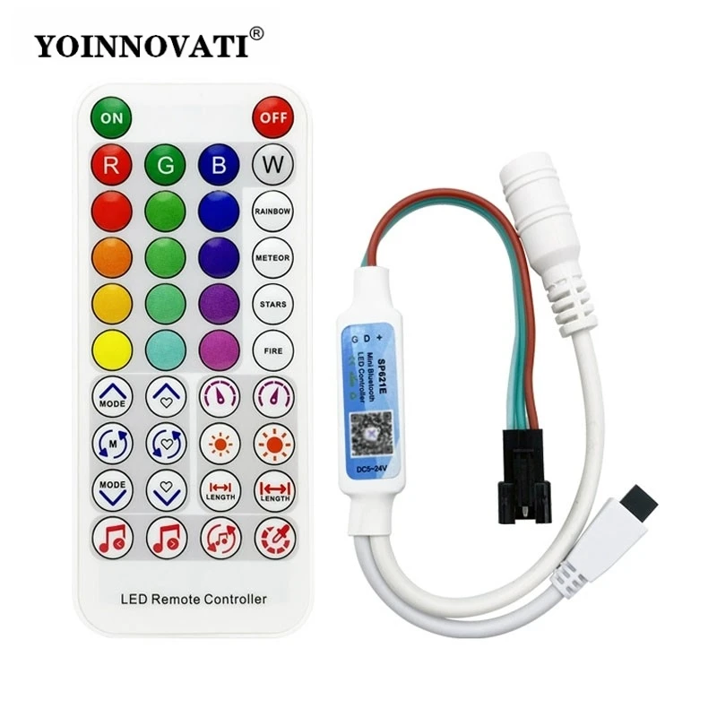 SP621E BT LED Controller Music Sync, RGB Mini Strip Light Dimmer with Dynamic Effects & Group Control for Smart Decoration