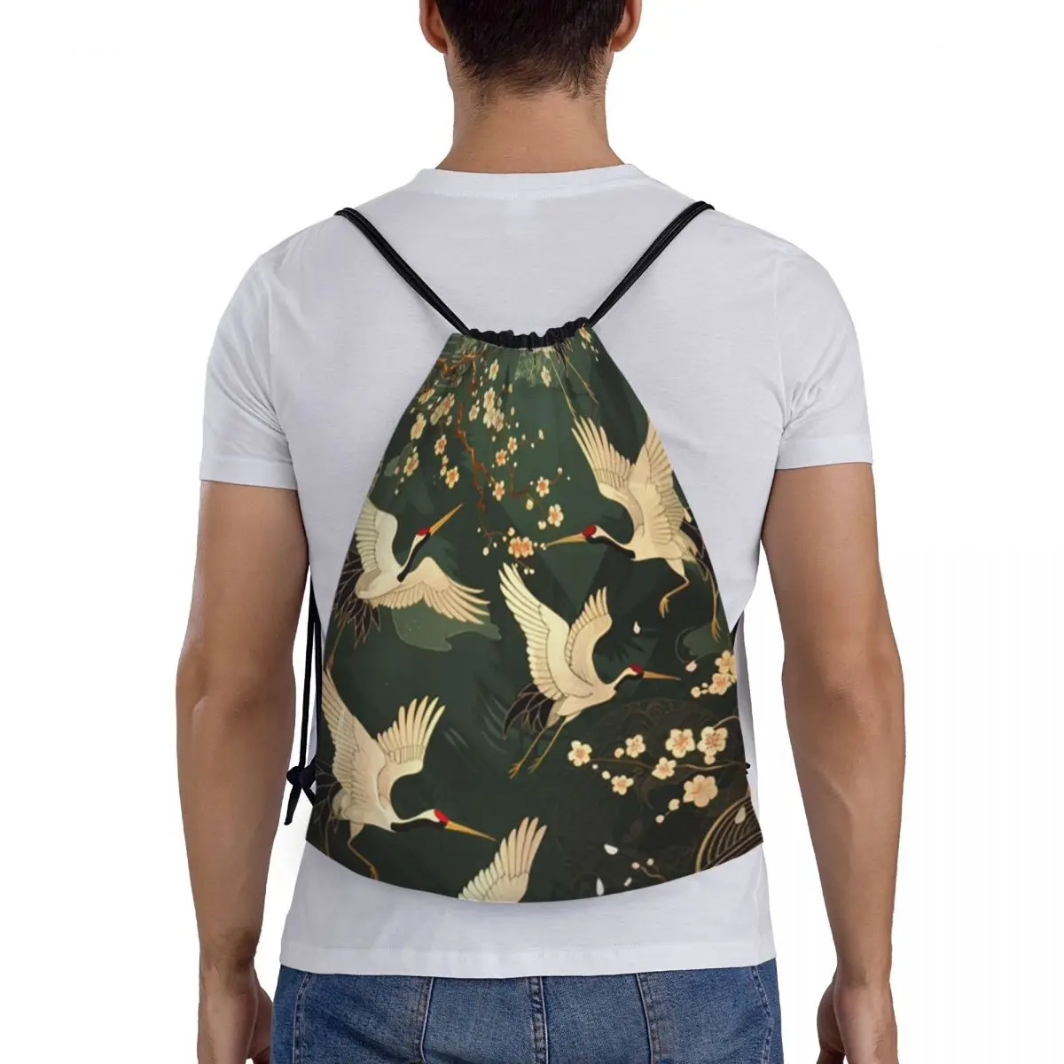 

Japanese Art Tattoo Japanese Woodblock Print Backpacks Multi-function Drawstring Bundle Pocket Sports Bag Book Bags for Students