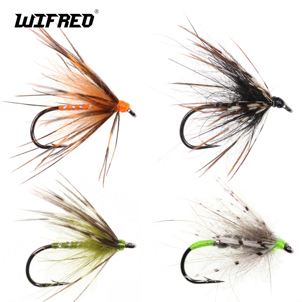 Wifreo 6PCS Tenkara Nymph Wet Fly Trout Fly Fishing Soft Hackle Spider Trout Flies Bait Lures Fly Fishing Flies Orange Olive