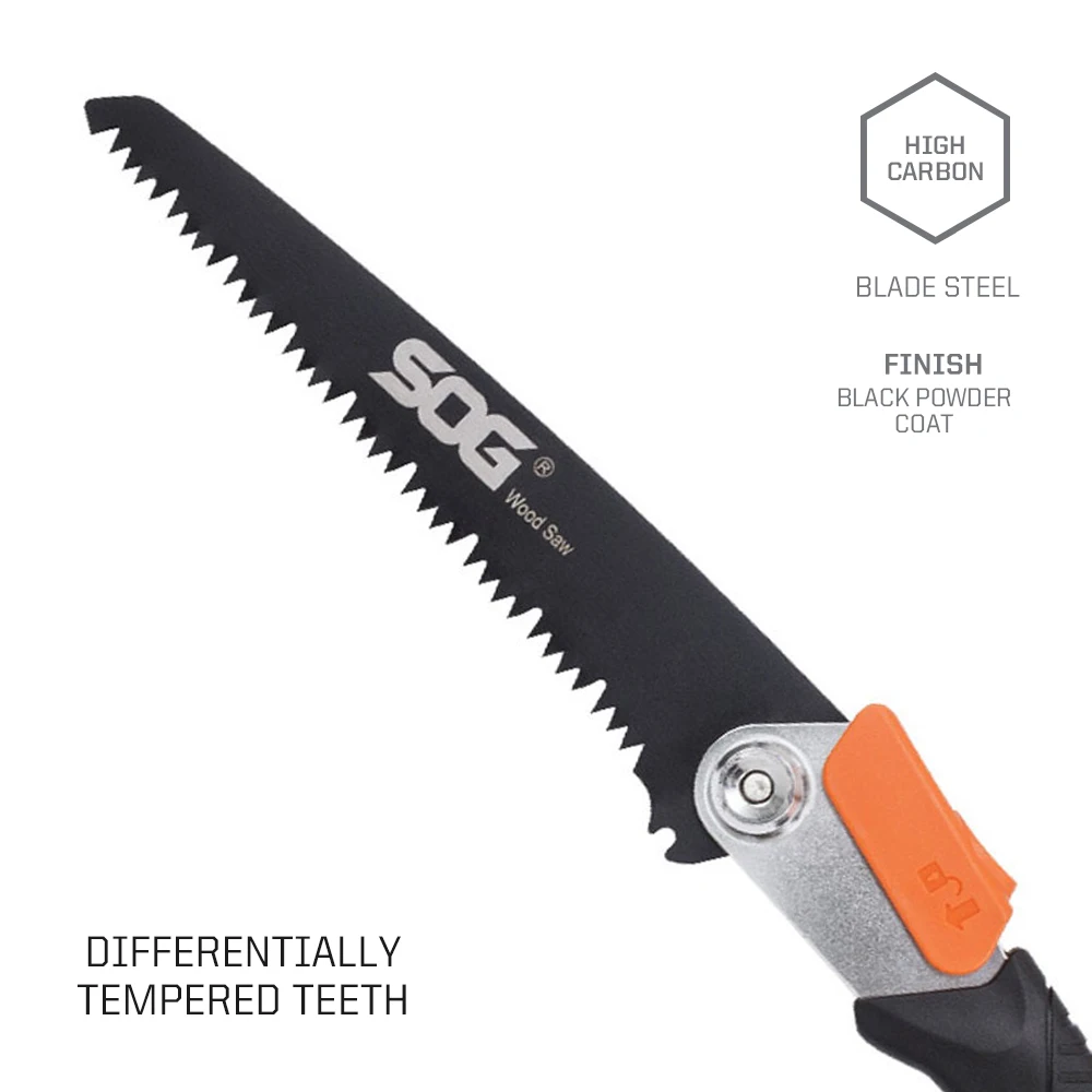 SOG Folding Saw Woodsaw Portable Hand tools Woodworking with 8.25-inch detachable blades compact Outdoor Camping Equipment-F11BN