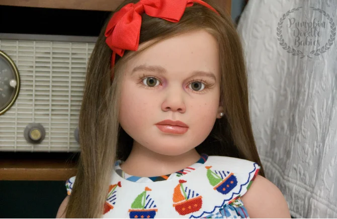 

EGO Exclusive Supply 42inch 4kg Reborn Baby Gabriella Hand-Rooted Hair Painted Finishe Huge Adorable Girl With Cloth Body