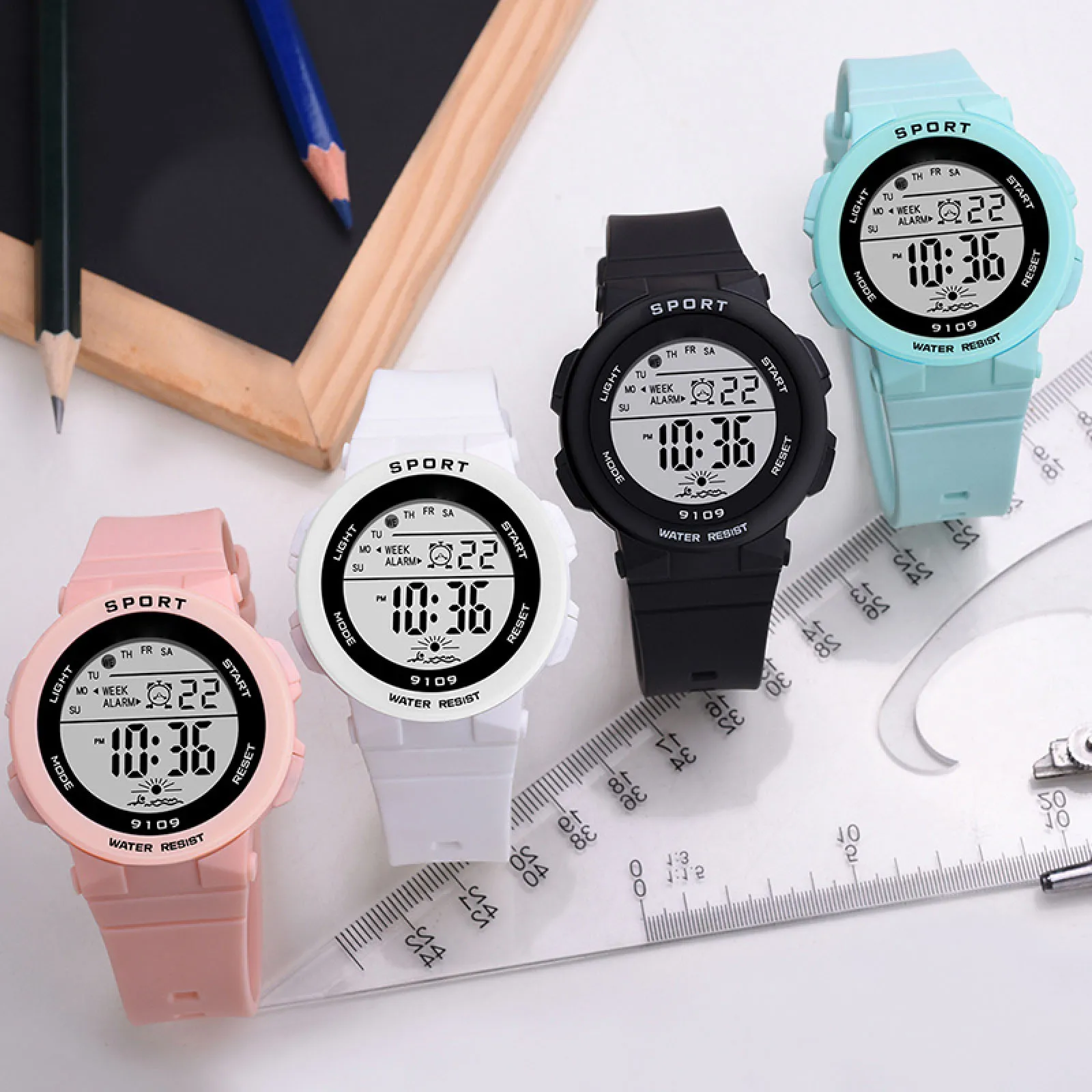 Colorful Digital Waterproof Watch for SYNOKE Girls Boys Cute Sport Luminous Alarm Wristwatch Replacement Watch Accessories