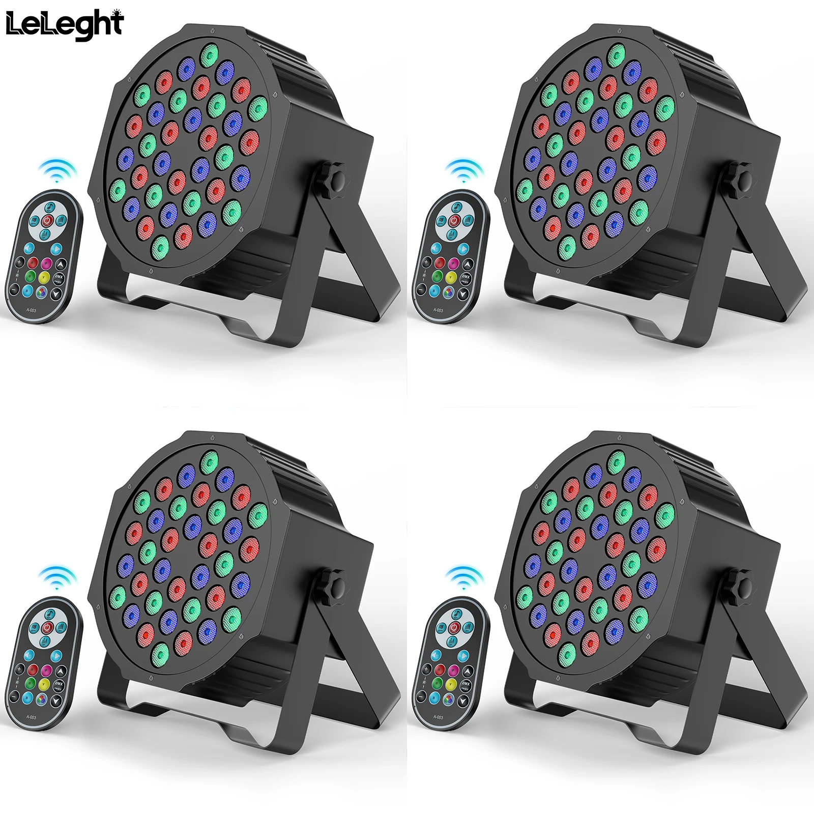 

Yiflamefly 4 шт. Par Light 36 RGB светодиодный сценический светильник для вечеринок DMX512 с дистанционным управлением для DJ Party Show Хэллоуин Рождество