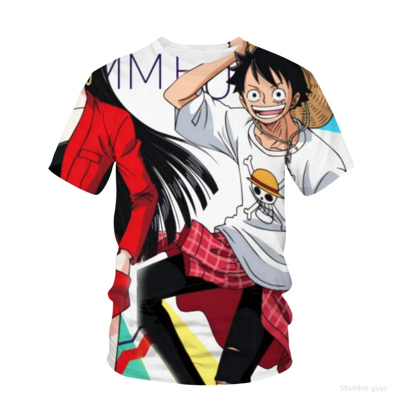 Kids Boys One Piece T-Shirt Luffy Going Merry Print Summer Casual Boys Clothes Girls Short Sleeve Men Jersey
