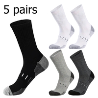5 pairs of men's mid tube work socks with three styles moisture wicking and sweat wicking sports socks