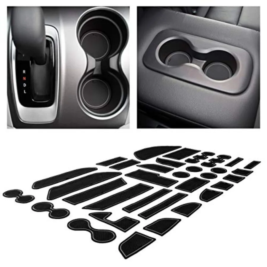 

fits Honda Accessories Premium Custom Interior Non-Slip Anti Dust Cup Holder Inserts Center Console Liner Mats Door Pocket Line
