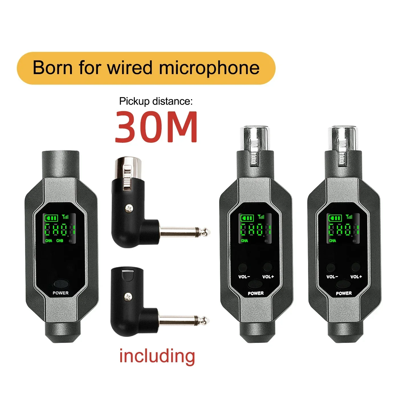 

2 In 1 Wireless Microphone Converter XLR Transmitter and Receiver Mic Wireless System for Dynamic Microphone for Wired Mic