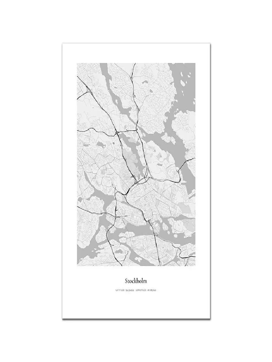 Nordic City Map Poster Set London New York Tokyo Stockholm  Minimalist Black  White Wall Art Canvas Prints for Living Room Decor