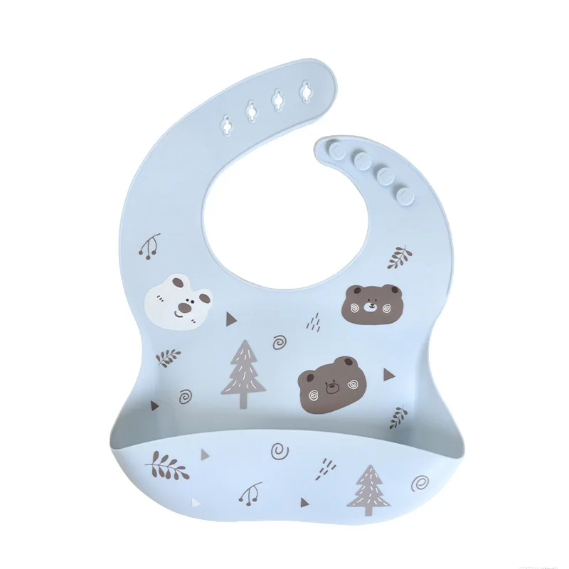 Food Grade Silicone Baby Eating Bibs Easy to Clean Baby Bibs Drool Towels Waterproof Children Silicone Drool Bibs