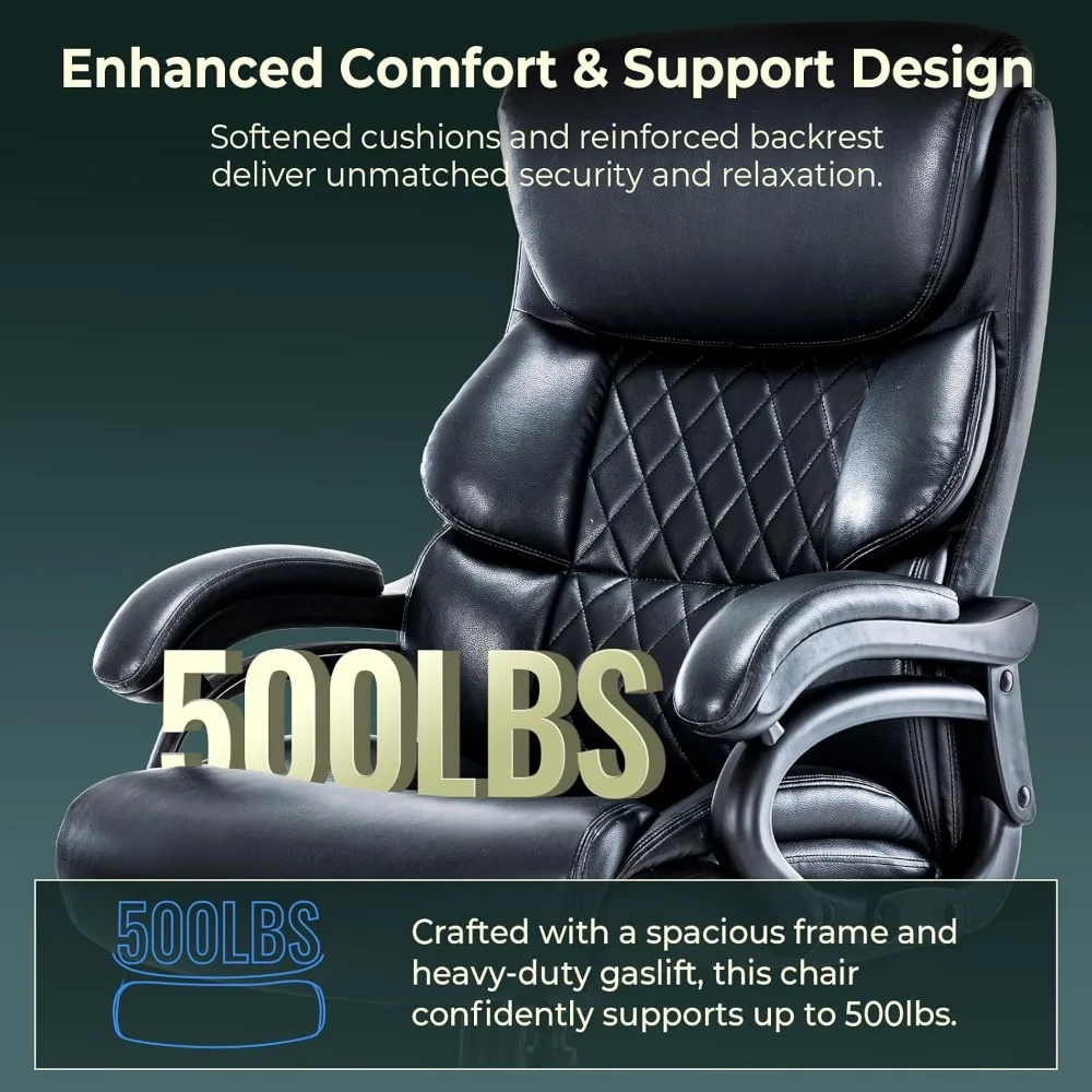 Прочный эргономичный настольный стул для больших пользователей: вместимость 500 фунтов, плюшевый комфорт.