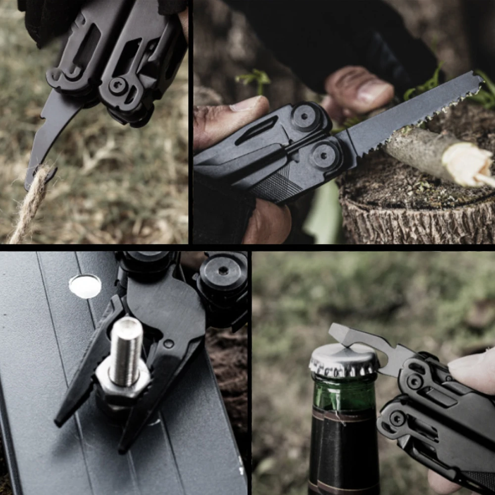 420 Steel Multitool Folding Knife 50Cr15Mov Camping Multifunctional Pliers Survival Military Tactical Knife With Nylon Bag