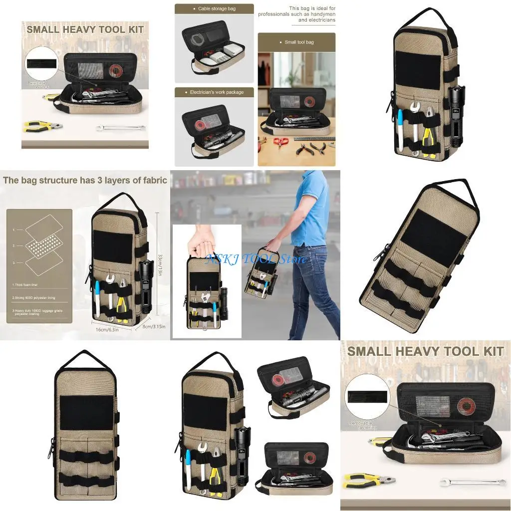 

L8RC Portable Waterproof Tool Bag Organizers Heavy Duty Material Comfortable Shoulder Strap Lightweight Efficient Workflow