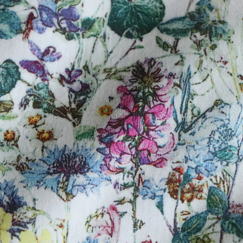 Wild Floral 100% Cotton 80S Like Liberty Fabric Digital Printed For Sewing Cloth Dress Skirt Kids Designer Poplin Tela