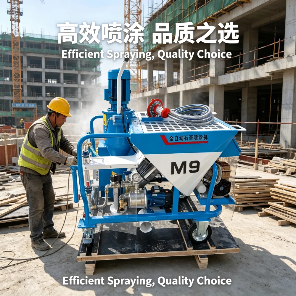 Automatic Gypsum Plaster Spraying Machine Wall Mortar Rendering Plastering Equipment