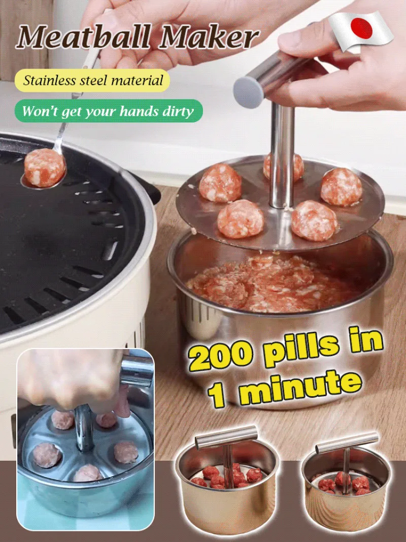 Handmade Homemade Pills Stainless Steel Hand-Pressed Household Meatballs Fishballs Shrimp Slip Maker