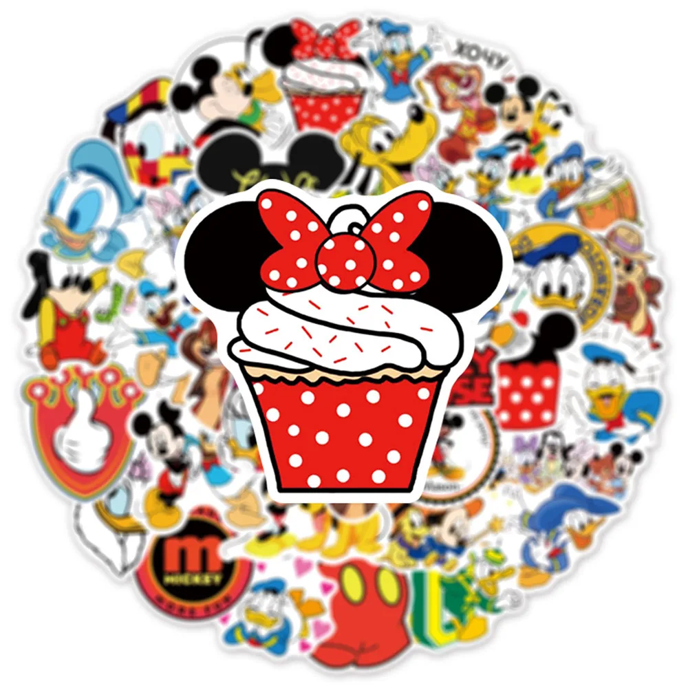 10/30/50pcs Disney Mickey Mouse Donald Duck Stickers Cute Cartoon Anime Decals Phone Skateboard Scrapbook Graffiti Sticker Decor