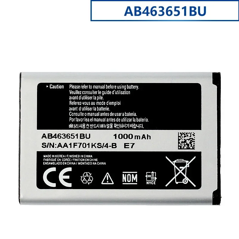

Аккумулятор для телефона AB463651BC для Samsung L700 W559 S5628 C3222 B3410 F339 1000 мАч