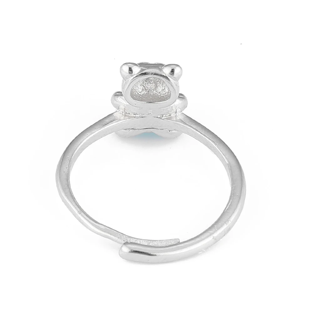 Anillo de joya de piedra de río 100% natural, adecuado para fiesta de tigre ajustable para mujer y regalos de anillo de plata chapada en cobre