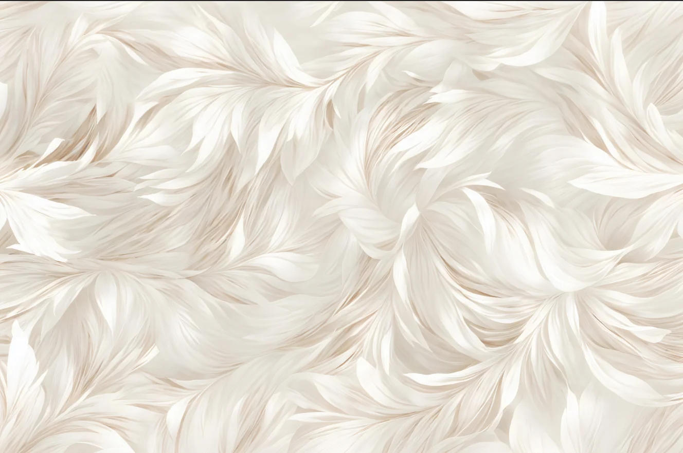 Customized Mural Cream Style Abstract Art Feather Flower Pattern Wallpaper Leaf Feather Bedhead Sofa Background 3d wallpaper