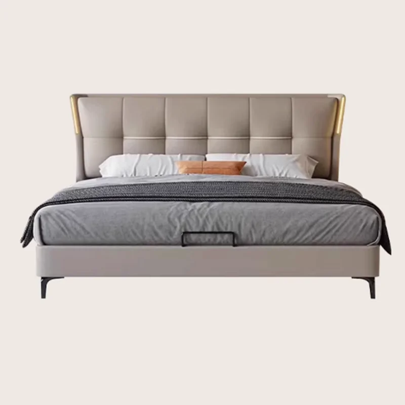 Italian Queen Double Bed desainer dewasa, furnitur Cama De Casal bingkai Modern tempat tidur ganda multifungsi